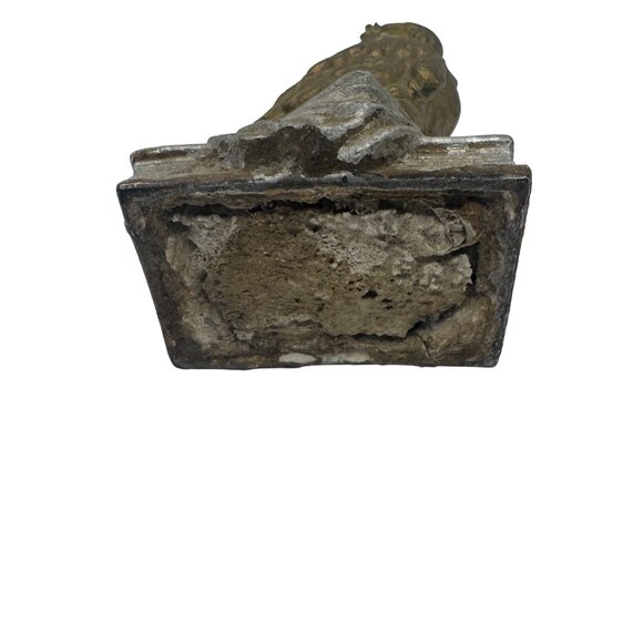 Vintage Concrete Owl Sculpture On Books Rustic Decor - Picture 5 of 5